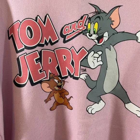 Tom and Jerry Pink Long Sleeve Pullover Sweatshirt EUC Women's Size XXL - Picture 2 of 12